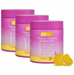 3 Pack LEEFAR Her Probiotics Gummies DM - All in One Solution with Slippery Elm and Prebiotics & Lactobacillus Probiotic Blend for Women's pH Balance and Dryness Hawaiian Pineapple Gummies Dietary Supplement